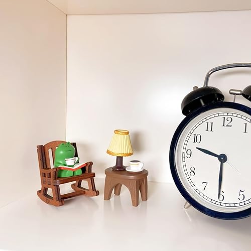 Miniatura 4 de Figuras de rana en miniatura, decoración de escritorio de oficina, decoración de estante de mini rana, accesorios divertidos para escritorio,