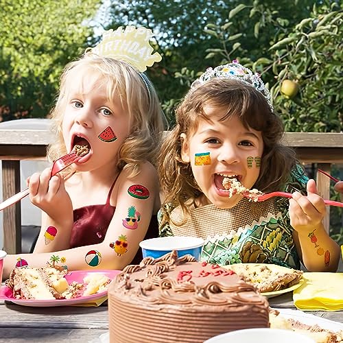 Generic 8 Sheets (96Pcs) Summer Temporary Tattoo Stickers Beach Theme Pool Birthday Party Decorations Supplies Favors For Kids Boys Girls Gifts Classroom School Prizes Rewards thumb #4