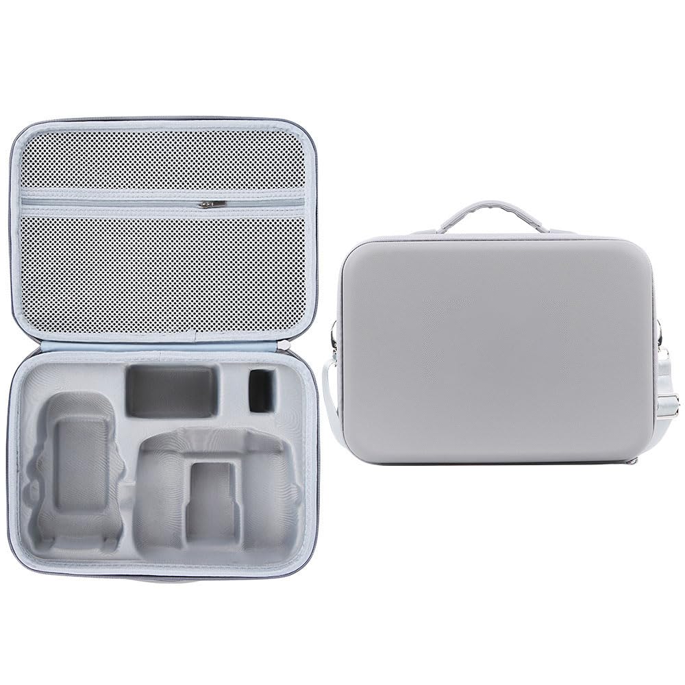 Torba do przechowywania PU do DJI Lito X1 / Lito 1 / RC 2 / RC N3 – torba do przenoszenia z paskiem na ramię, amortyzująca podszewka, odporna na nacisk torba podróżna na drona i pilota, Szary, Prosta