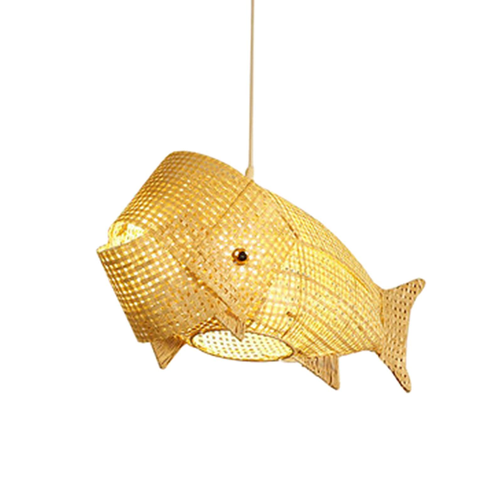 Plafoniera a sospensione in intrecciato con decorativo a forma di pesce a forma di lampadario,