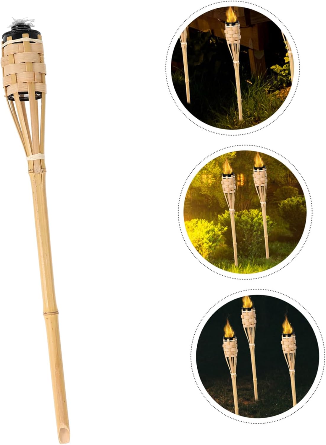 Gadpiparty 2pcs Torch Light Woven Outdoor Torch for Garden Lawn and Party Decoration Refillable Oil Lamp for Festive Celebrations and Outdoor Events