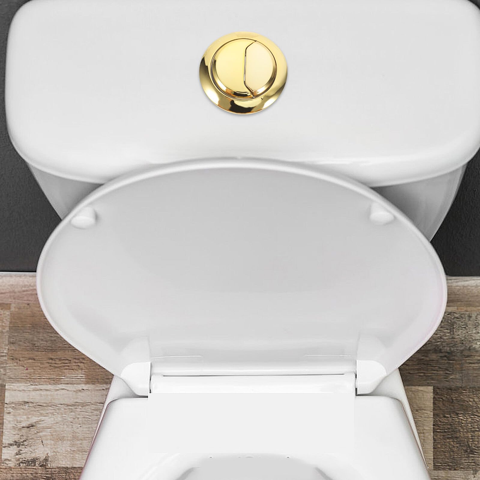 Angoily Bouton de Chasse D'eau Double pour Réservoir de Toilettes, Abs Doré, à Tige Ajustable, Compatible Wc, Kit de Remplacement, Usage Domestique et Hôtelier Couleur Aléatoire