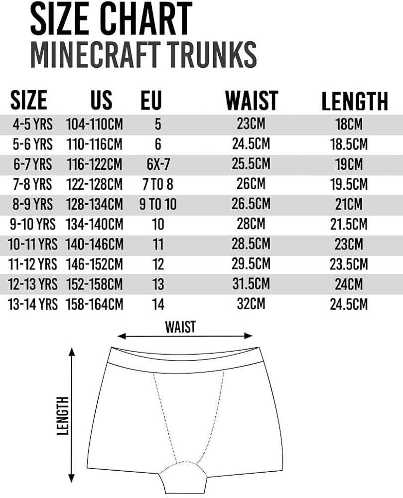 Minecraft Boxer Shorts Boys 3 Multi Pack Kids Teenagers Creeper Underwear: Clothing, Shoes & Jewelry