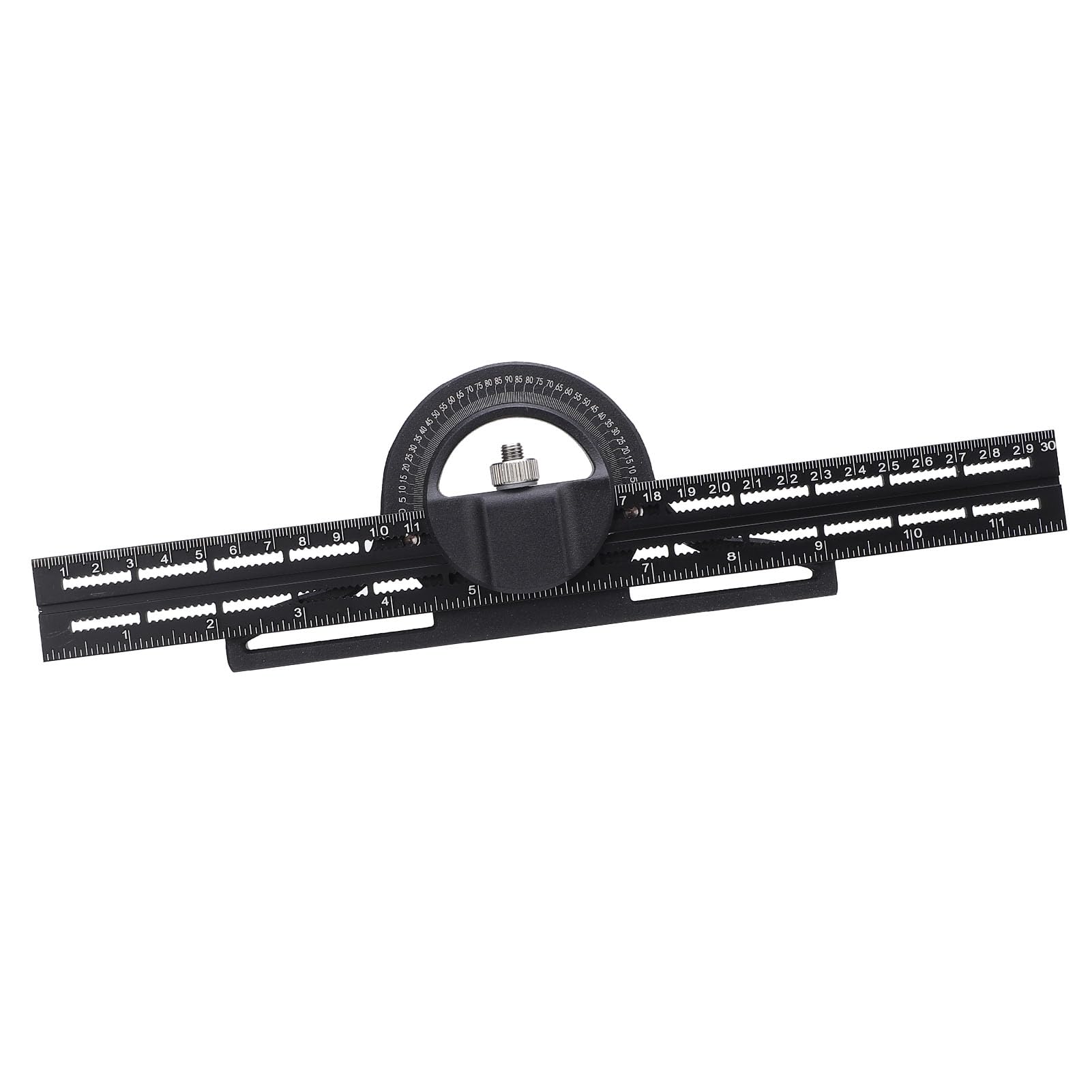 Équerre à angle combinée, règle de menuiserie multifonction et mobile, rapporteur à biseau universel en alliage d’aluminium de 300 mm avec double échelle, pour la menuiserie et les