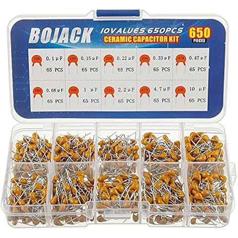 BOJACK 650Pcs Ceramic Capacitor Assortment Kit Cover