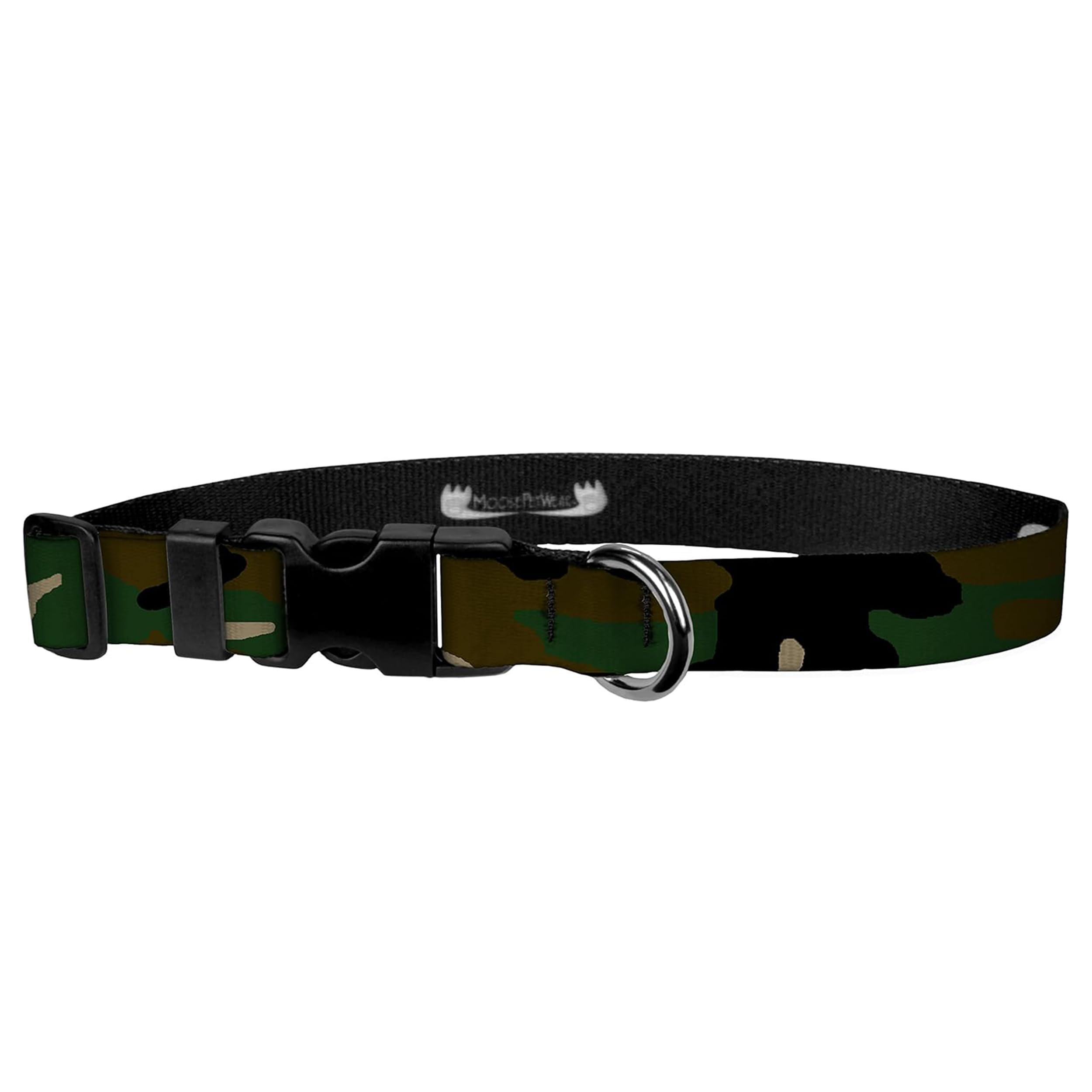Camo Dog Collar - Camouflage Print Adjustable, D Ring, Side Release Buckle, 1 Inch Adjusts 11.5-17.5 Inches, Medium,Camouflage