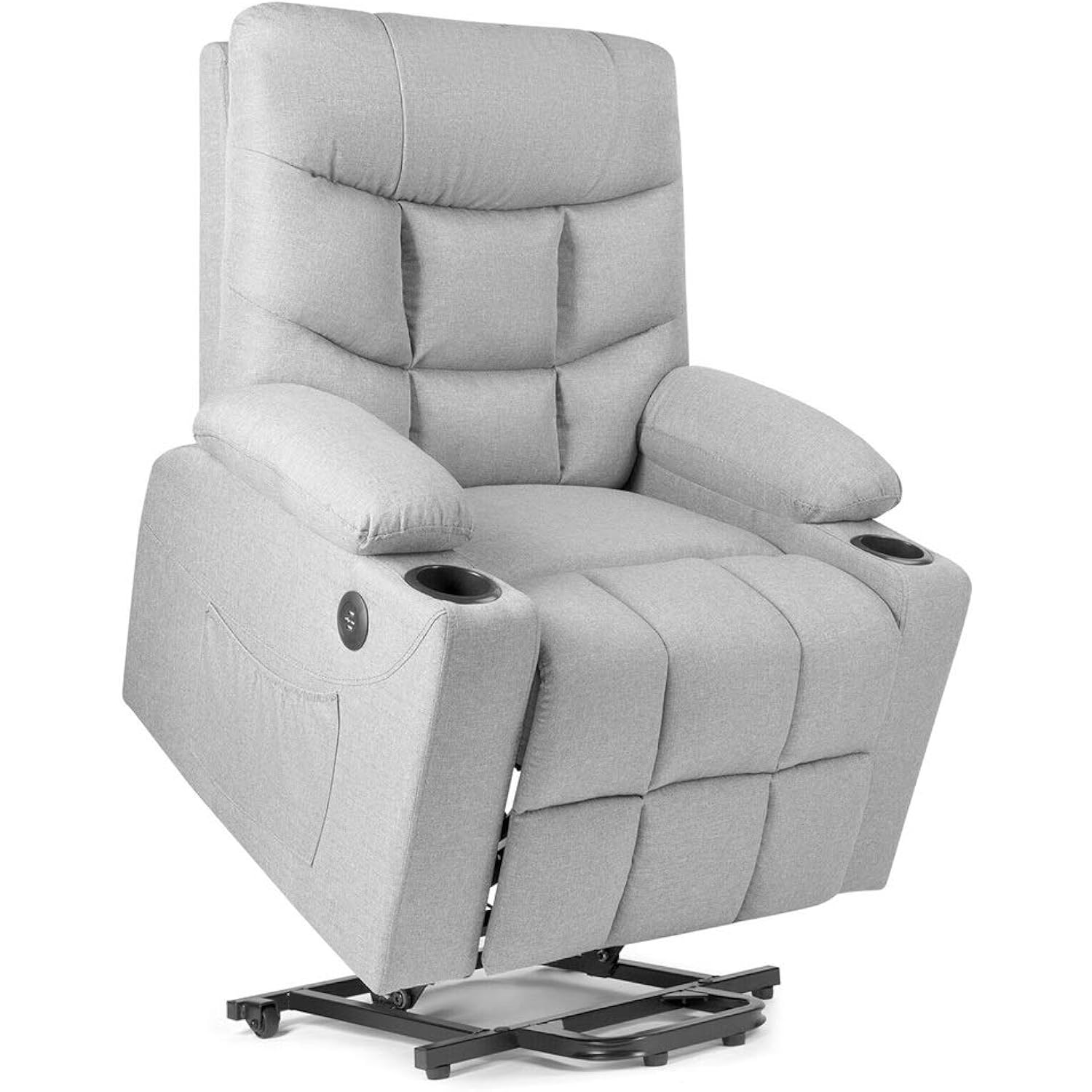 Grey Full Automatic Electric Power Lift Massage Chair Heat