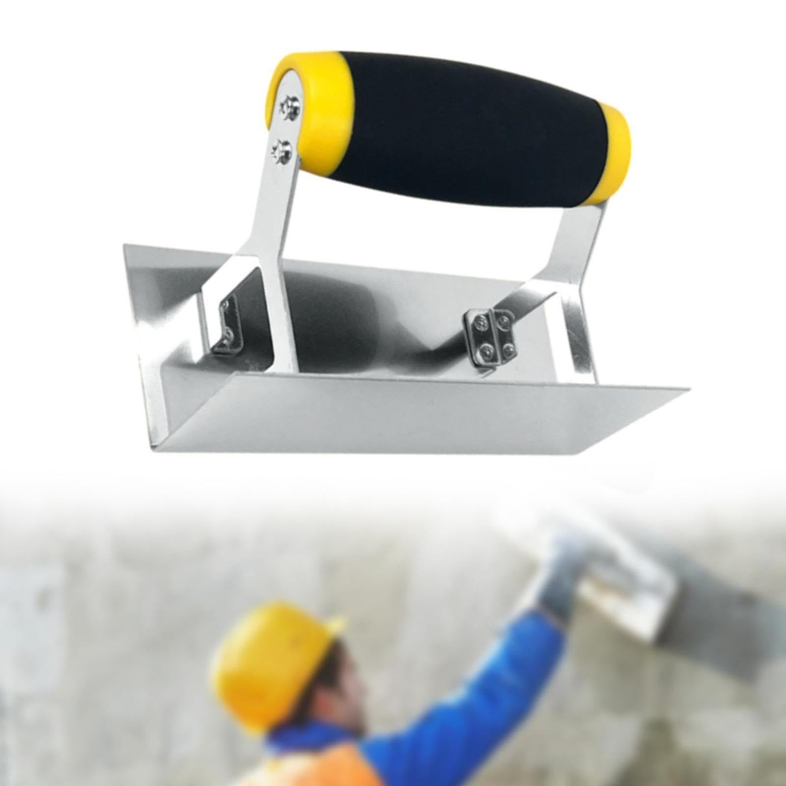 LOVIVER Paleta de esquina para albañilería, paleta de acabado de acero inoxidable, mango de goma versátil, bordeadora manual de hormigón, herramienta de, Style B