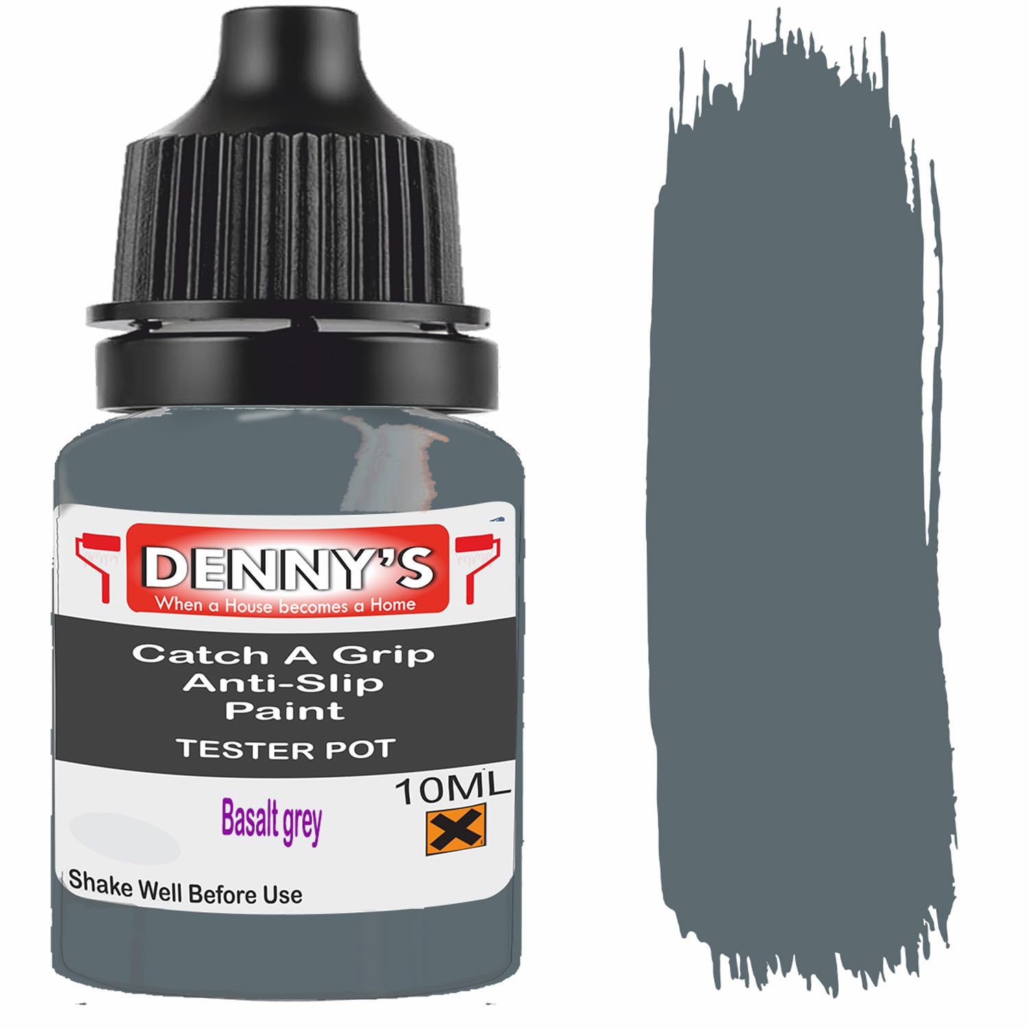 Catch A Grip Anti Slip Floor Paint – Non Slip Coating for Steps, Railings & Garages – 170 Colours, High Adhesion, Quick Dry, Multiple Sizes (Basalt grey, 10ml Tester Pot)