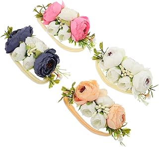 4 Pçs Acessórios De Cabelo De Náilon Infantil Para Meninas Acessórios De Cabelo Para Meninas Tiaras De Flores Infantis Tiaras De Flores Para Mulheres Tiaras De Flores De Bebê