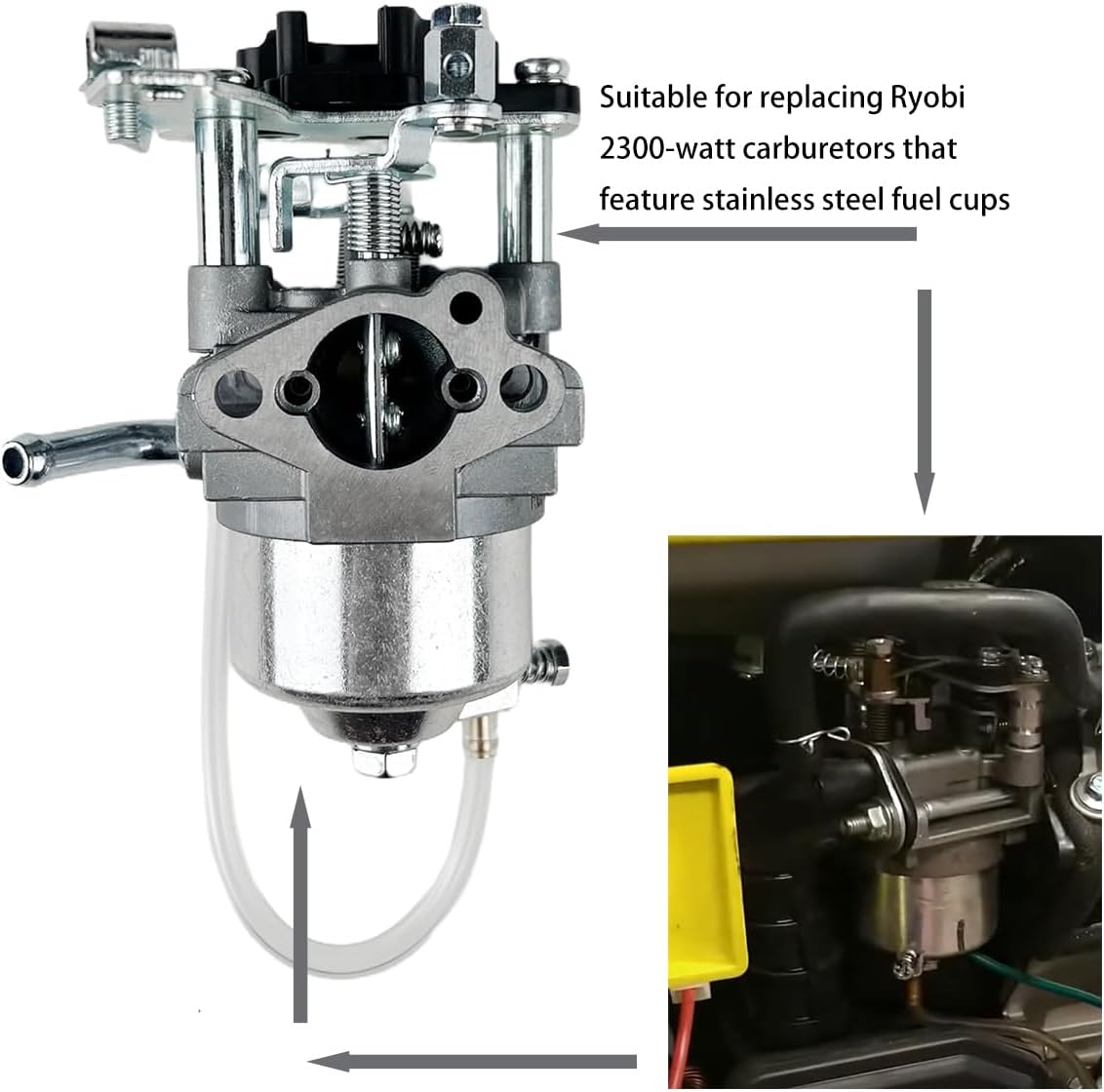 YAMAKATO Huayi RYi2300 308054123 Carburetor Assembly for Homelite Ryobi RYi2300BT RYCi2200BTA 1600/2000 1700/2200 1800/2300 Watt Inverter Generator