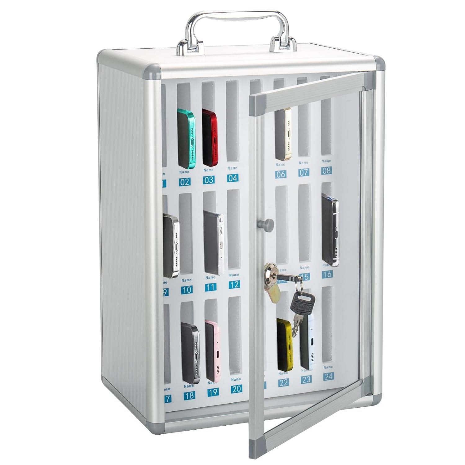 EXOMOON Meeting Room Cell Phone Jail Lock Box: Ensure Security for Devices with 24 Slots and Locking Feature-picture-41