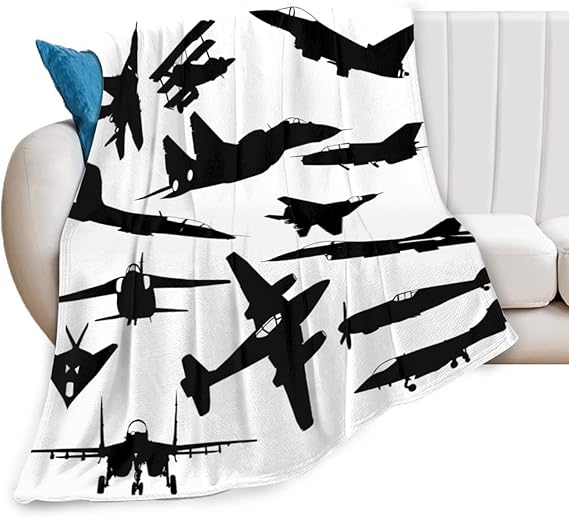 Jet Fighter Airplane Soft Throw Blanket All Season