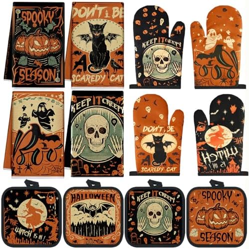 SiliFine 12 Pcs Halloween Gothic Kitchen Accessories Set Gothic S...
