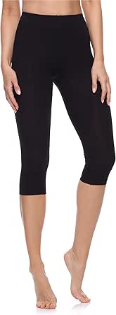 Sports Leggings Women's Pocket Capri 3/4 High Waist Elastic Opaque