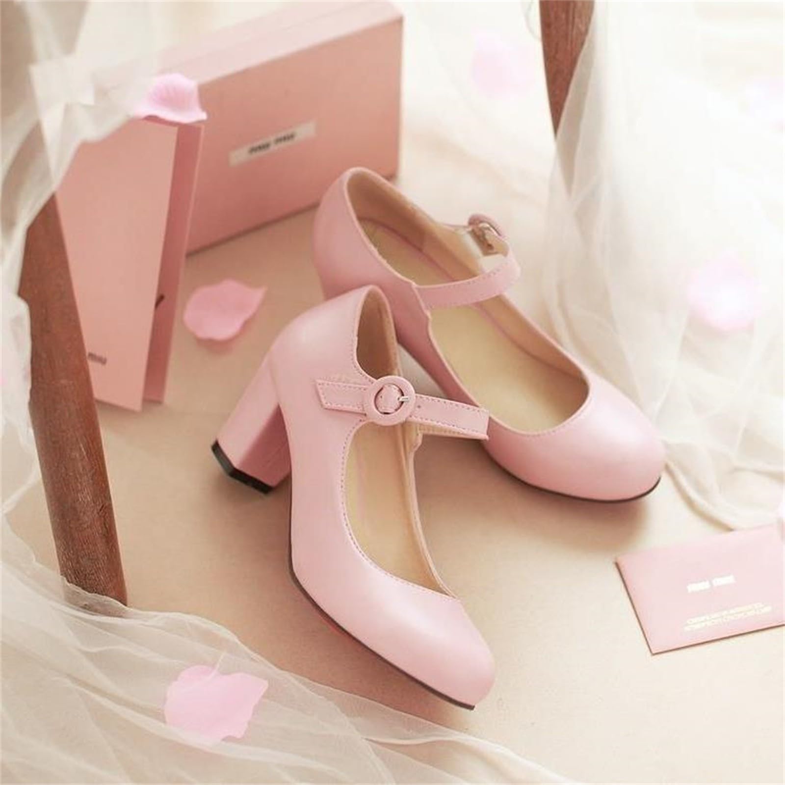 Mary Jane Schuhe Damen Mit Absatz, Sandalen Blockabsatz Pumps Mit Schnalle | Bequeme Elegante Hochzeitsschuhe Niedriger Kleid Schuhe, Leicht Tanzschuhe Leder Business Schuhe Für Büro Party