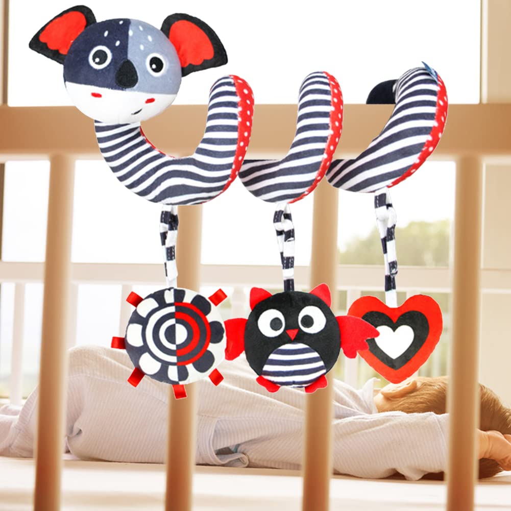 Uposao Jouets Pour Bébés Dessin Animé Animal En Peluche Suspendus Hochet Jouets Douce Jouets En Peluche Avec Winds Carillons Pour Poussette Berceau Siège Auto Cadeau Pour Bébé De 0 à 36 Mois