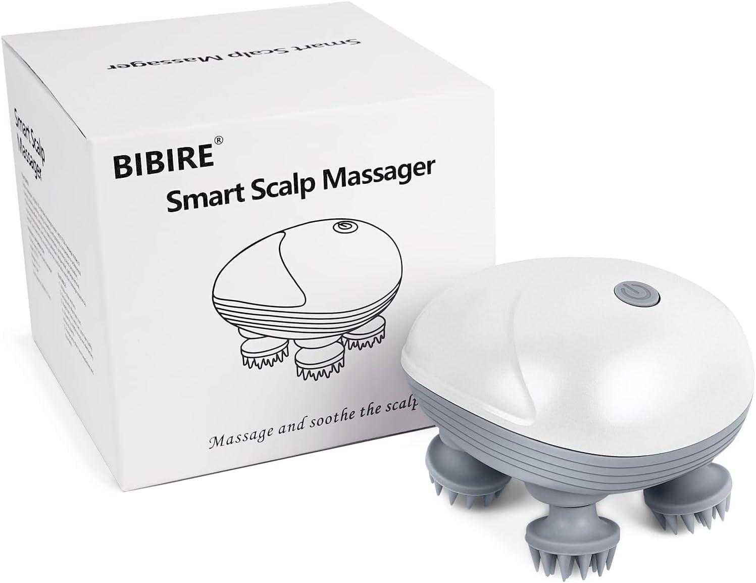 BIBIRE Masajeador eléctrico de cabeza inalámbrico, masajeador de mano IPX7, resistente al agua, con 4 cabezales de masaje y 3 modos de masaje, para masaje de cuerpo completo, cuerpo de perro