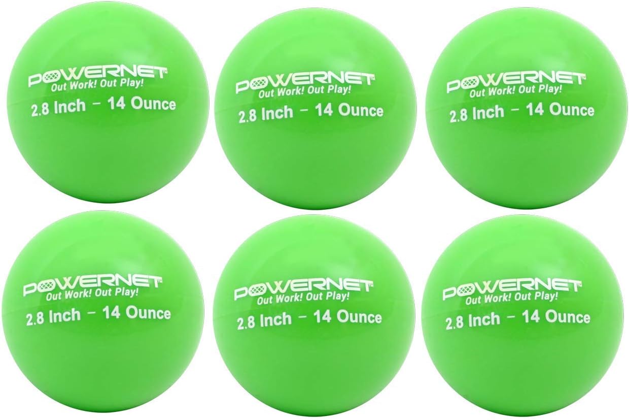 PowerNet 2.8" German Marquez Weighted Hitting Batting Training Balls (6 Pack) | 12 to 20 oz | Build Strength and Muscle | Improve Technique and Form | Baseball Size