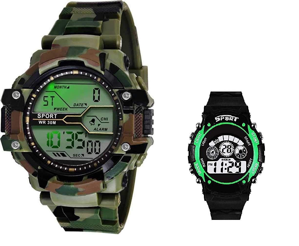 SELLORIA Digital Sports Army Multicolour Big Dial Combo Watch Mens Boys Kids&Girls (Green) (B08QYYW1BW) Amazon Price History, Amazon Price Tracker