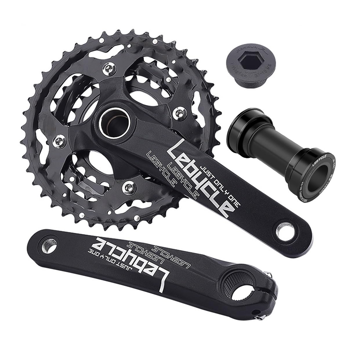 170mm Integrate Cave MTB Guarnitura 24T/32T/42T Ingranaggio Rotondo Guarnitura Mountain Bike Lega di Alluminio Set di Pedivelle con BB in Acciaio