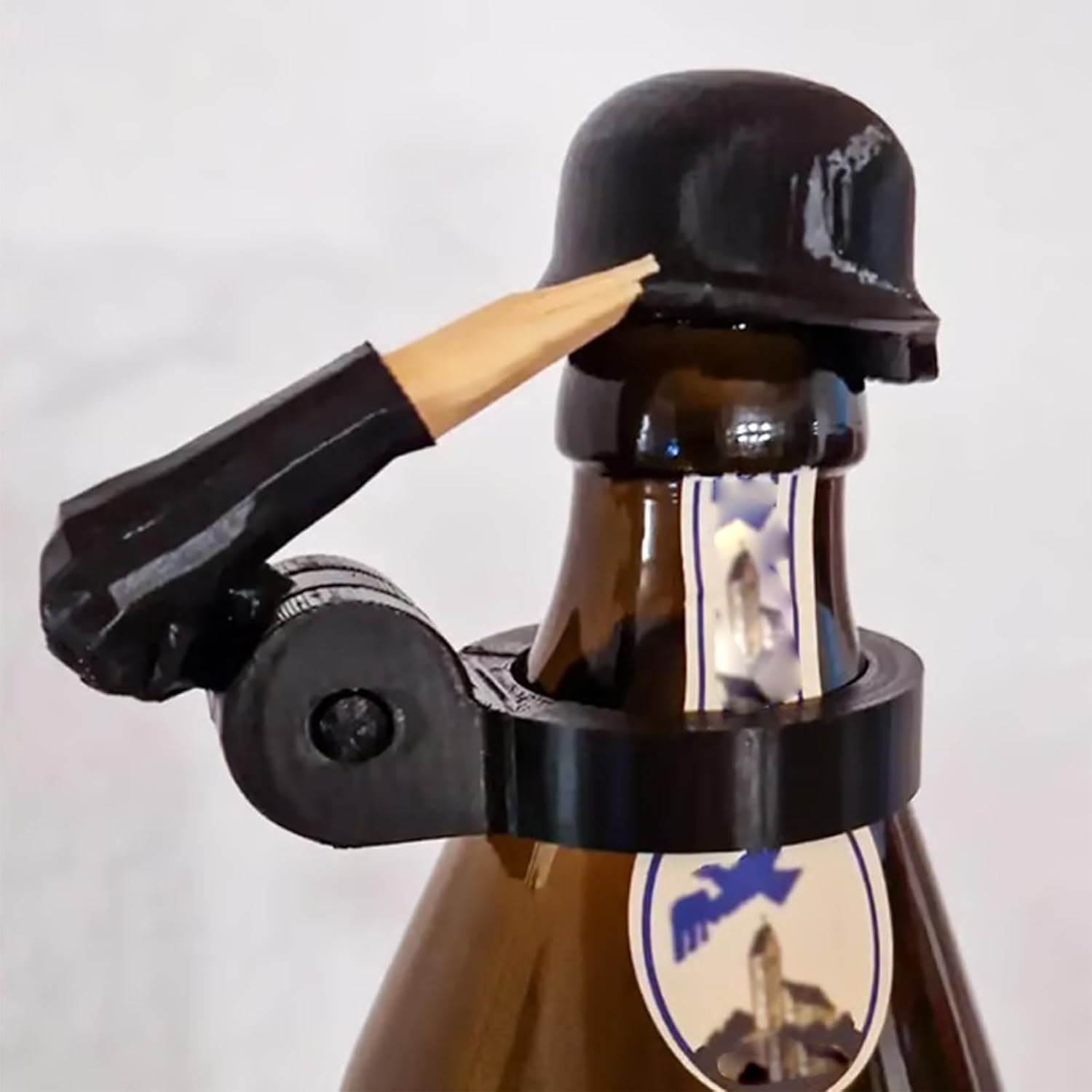 Soldat Salute Bier Bierflaschen Helm,Bierflaschen Helm,Staubdichte Lustiger Dekorative Kappen,Wiederverwendbar Soldier Salute Bierflaschenhelm,für Party Grillparty Bar (3PC-A)