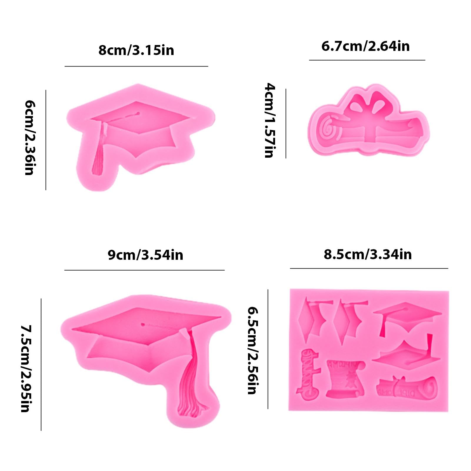 Moule En Silicone Série Remise De Diplôme, Formes De Chapeau De Médecin, Moules De Décoration De Gâteau Fondant, Outils De Fabrication De Biscuits Au Chocolat, Accessoire De Cuisson