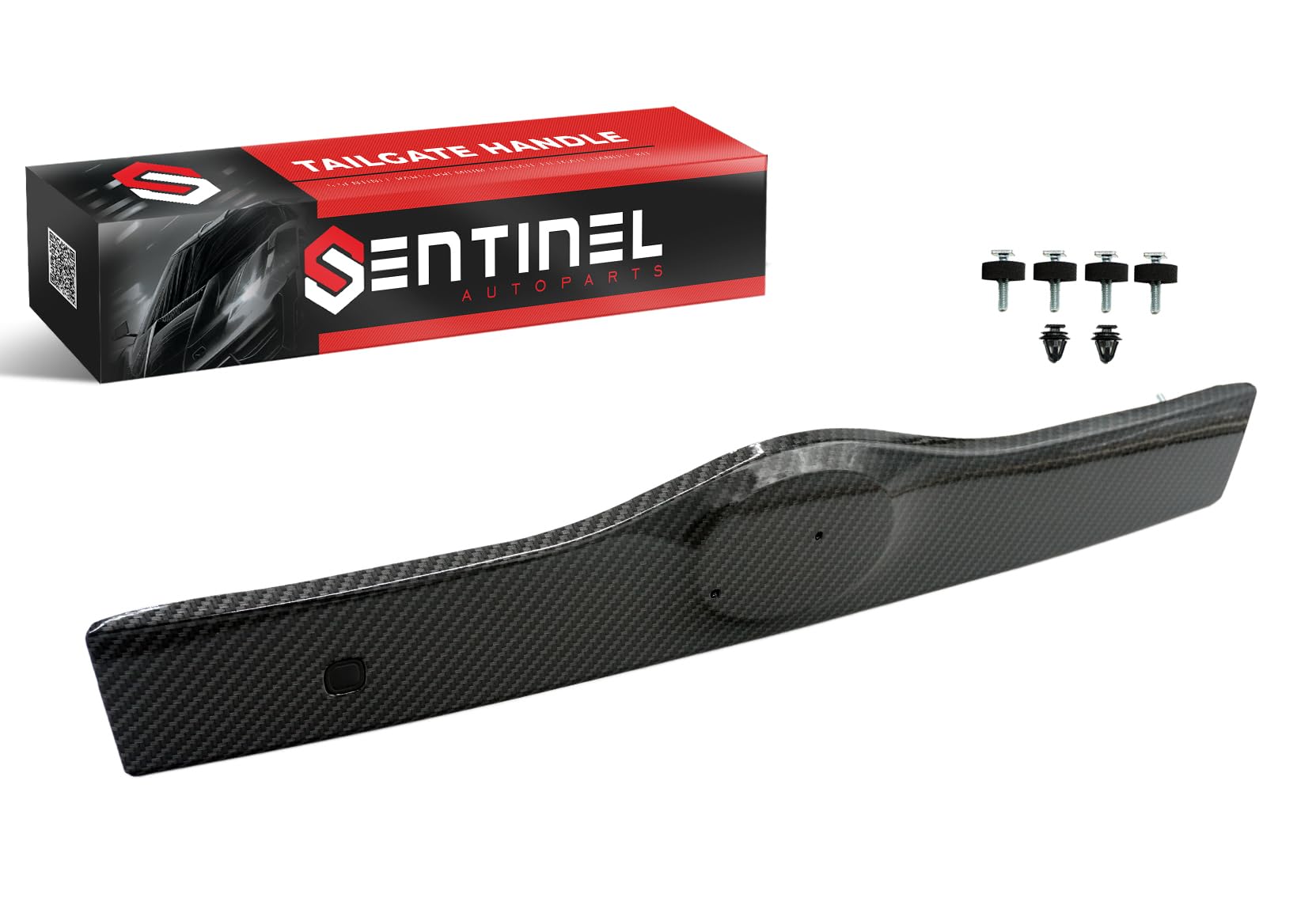 Rear Liftgate Tailgate Handle Carbon Fiber Look Compatible with 2004-2009 Toyota Prius Replaces # 76801-47030-C0, 76801-47040-C0