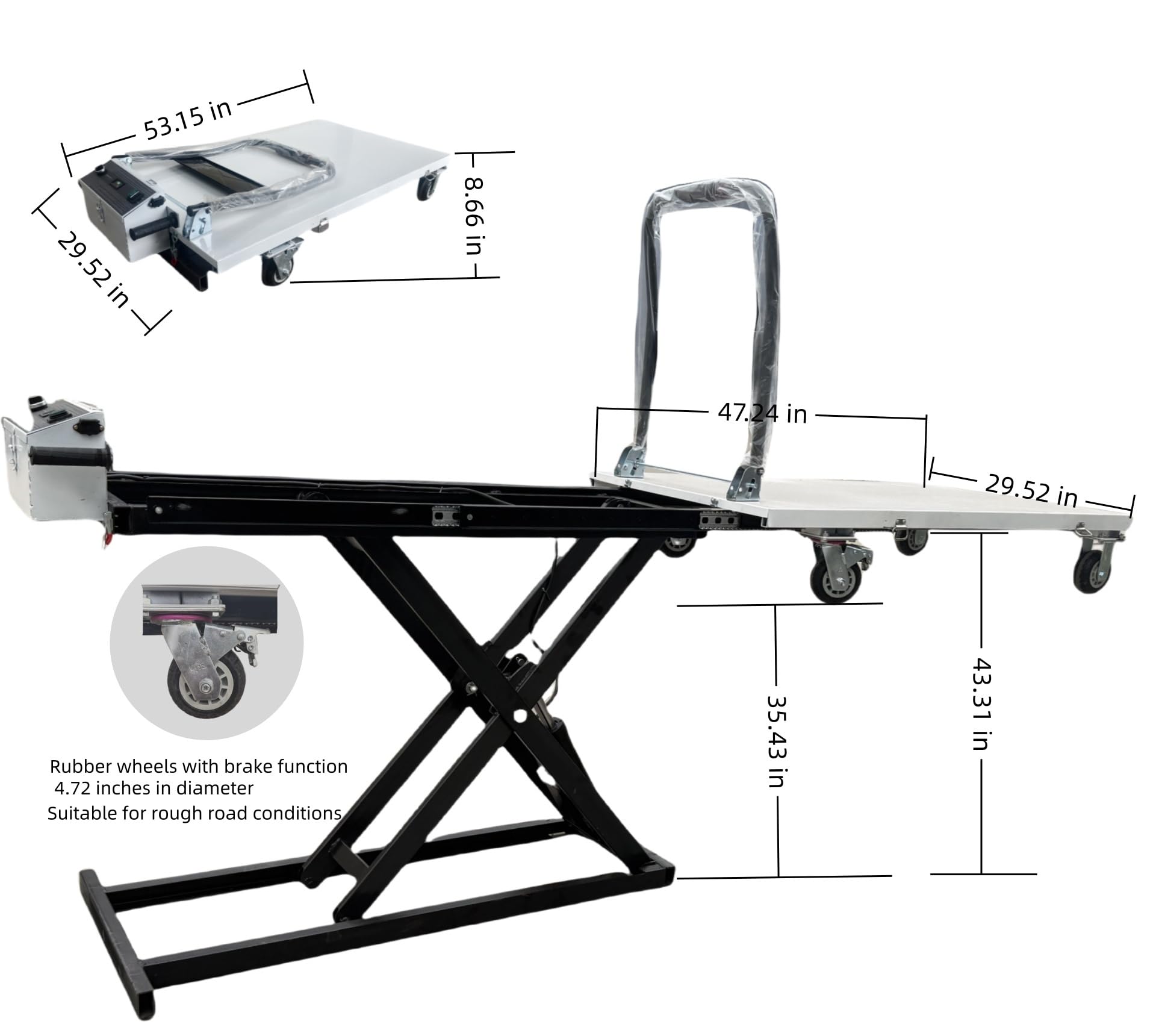 Carrello elevatore idraulico elettrico per trasporto merci pesanti – ideale per camion e magazzini Rac, & Solut di sollevamento efficiente