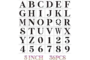 5 inch Letter Stencils, for Painting on Wood with 36pc Templates