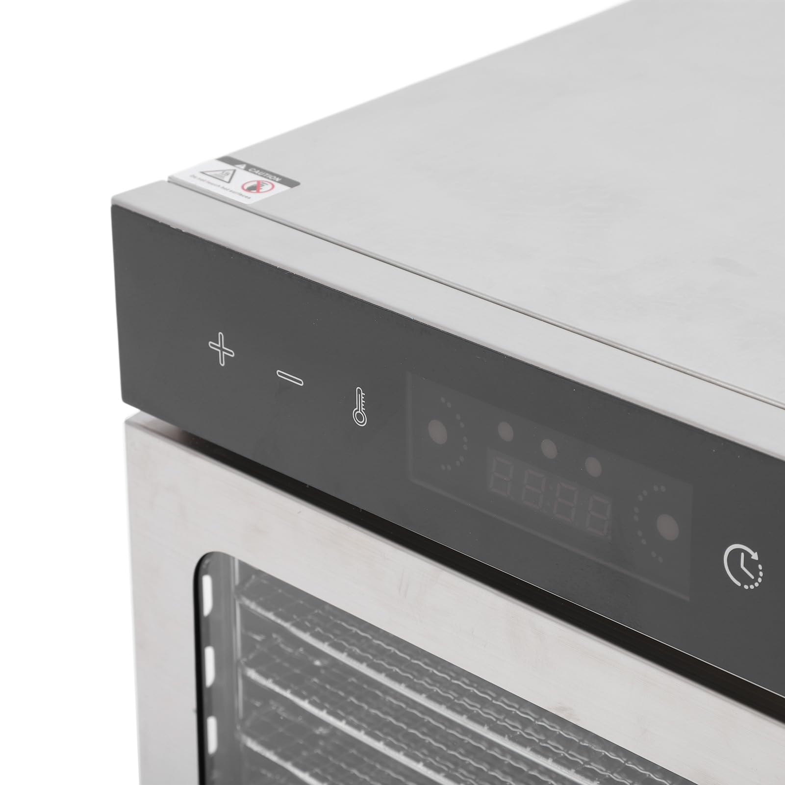 Fdit Disidratatore Alimenti 6 Vassoi in Acciaio Inox, Timer Digitale Controllo Temperatura 70-190°F per Carne Secca, Frutta, Snack per Cani, Prevenzione Surriscaldamento, (Spina europea 220 V)