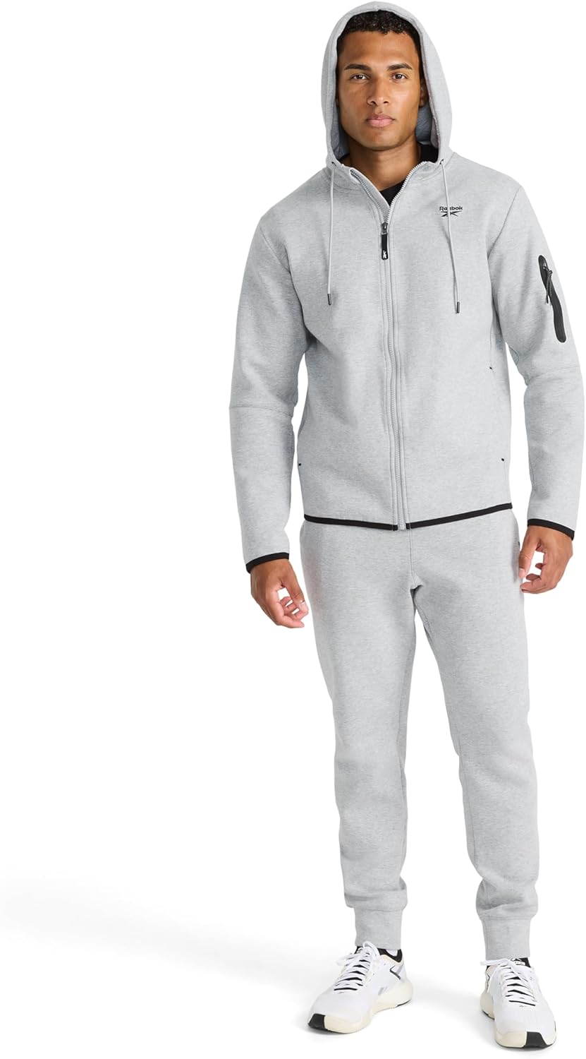 Reebok mens Quantum Set, Standard Fit, Heavyweight Stretch Cotton-poly Fabric