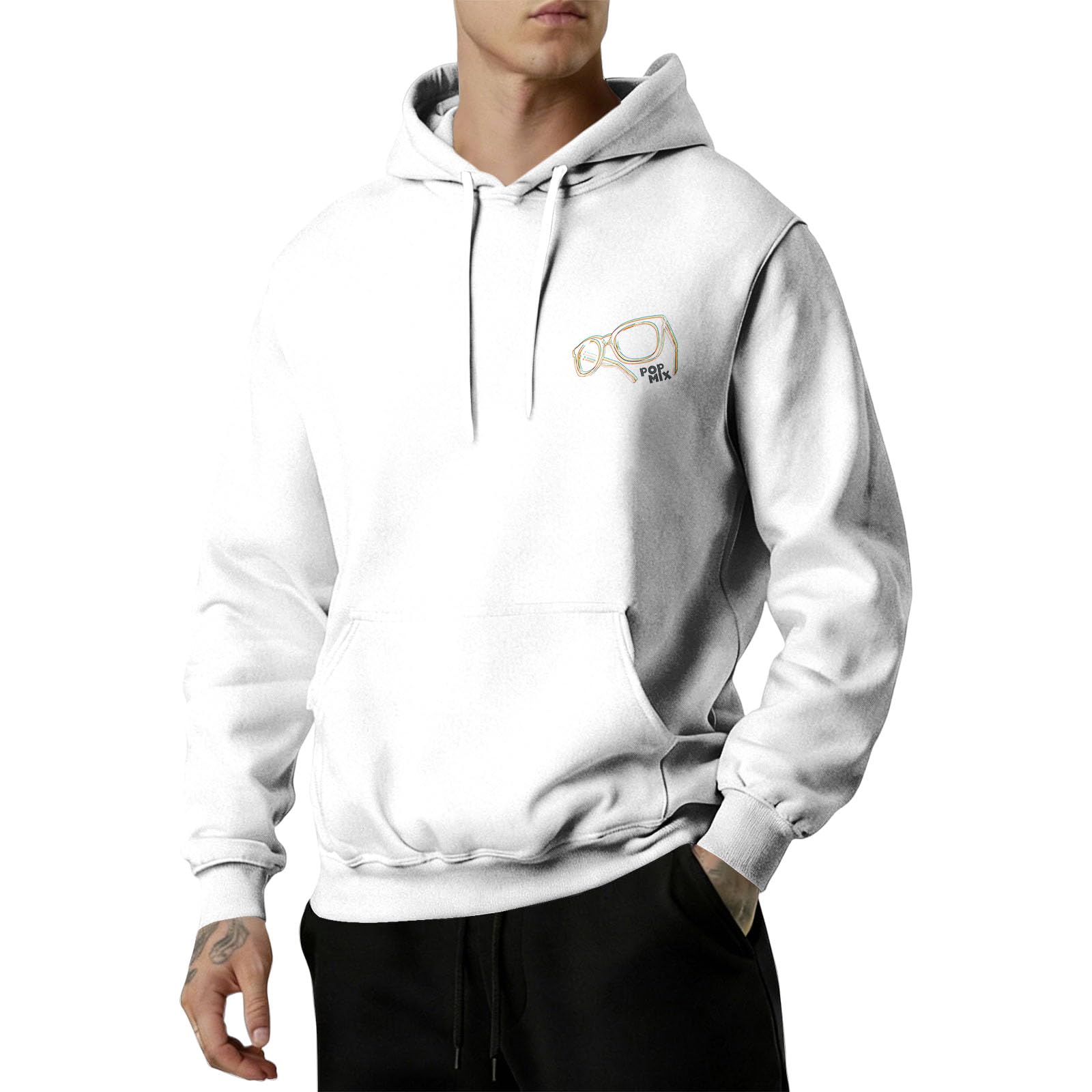 Sudadera con capucha para hombre con bolsillo y estampado informal 6