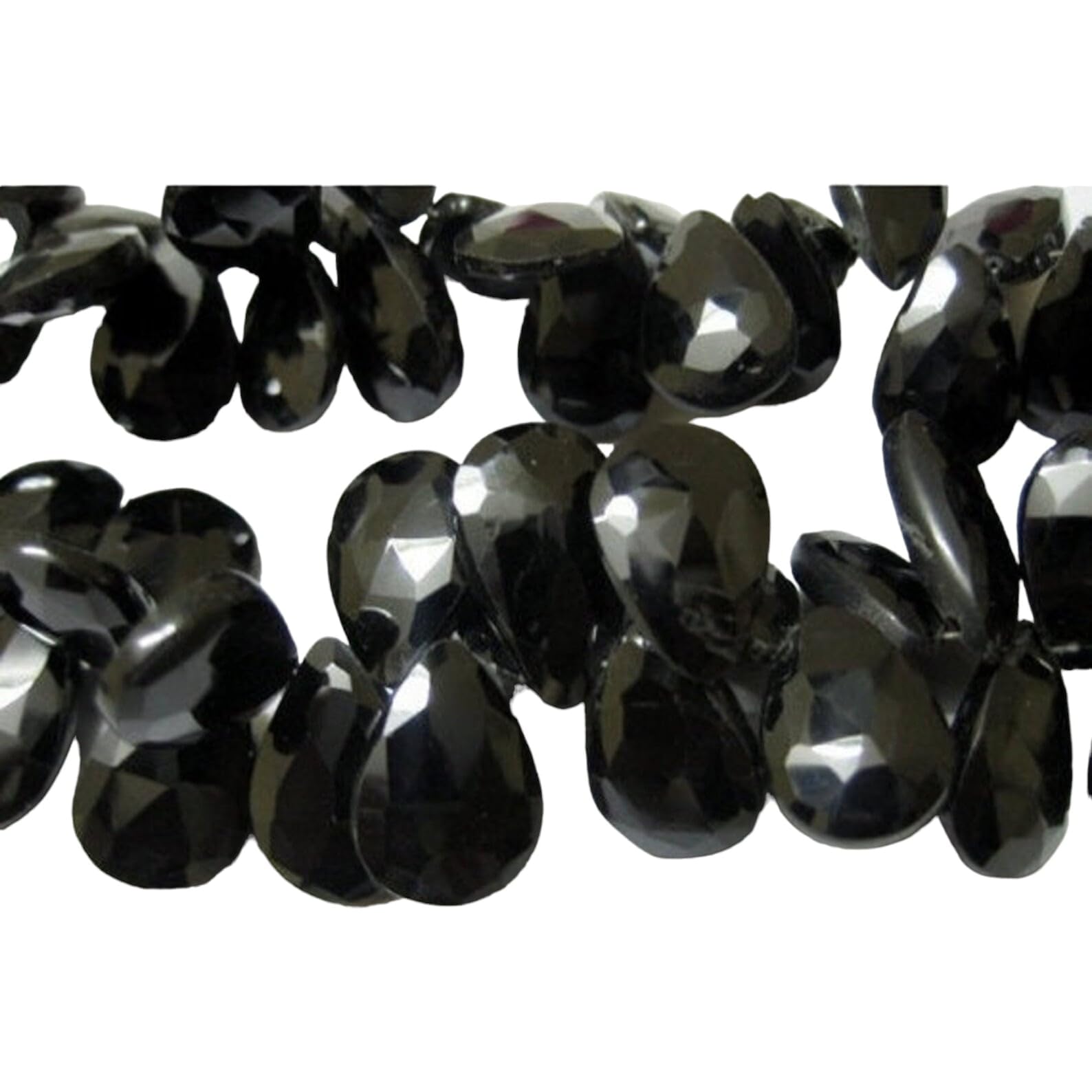Briolettes de pierres précieuses en spinelle noire poire facettée pour création