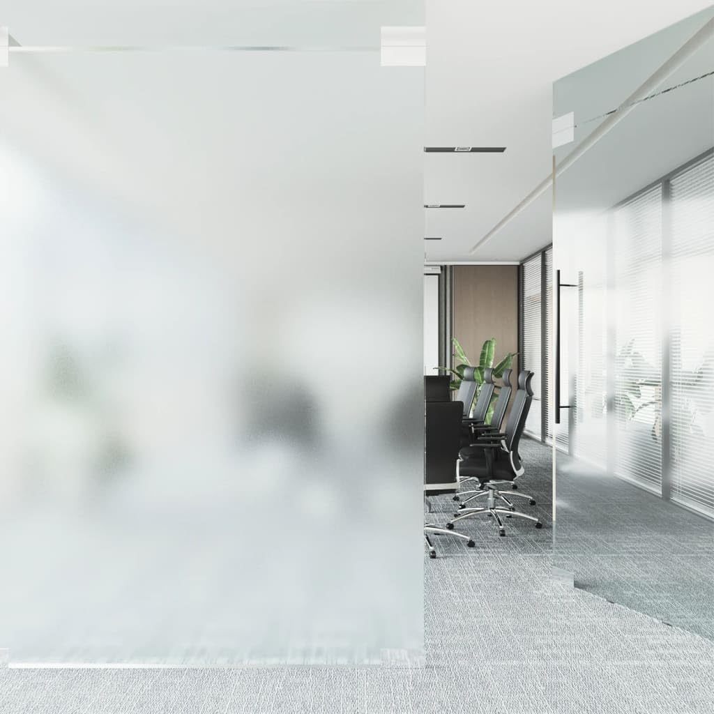Film de fenêtre statique, gris mat, en PVC, 45 x 2000 cm, film brise-vue, autocollant, opaque, pour salle de bain, chambre à coucher, bureau avec protection UV et protection contre la chaleur
