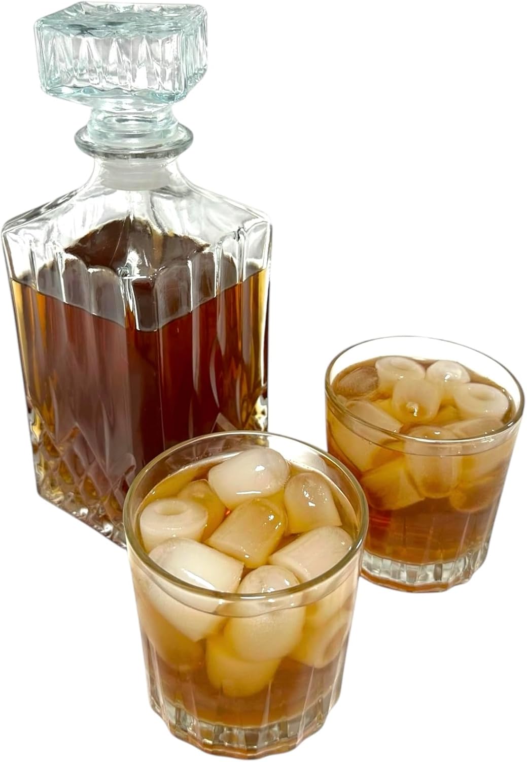 Whiskey Decanter Set – 3-Piece American-Made Crystal Glass Set with Classic Cut 1000 ml Decanter and 2 Whiskey Glasses – Bourbon, Scotch, or Liquor Bar Set – Gift for Men, Dad, or Collector