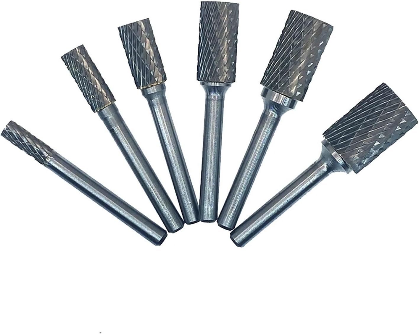 Pinewell 6mm AX Type Head Tungsten Double Groove Carbide Alloy Rotary File Drill Milling Carving Bit Point Burr Die Grinder Abrasive Tools for Metal