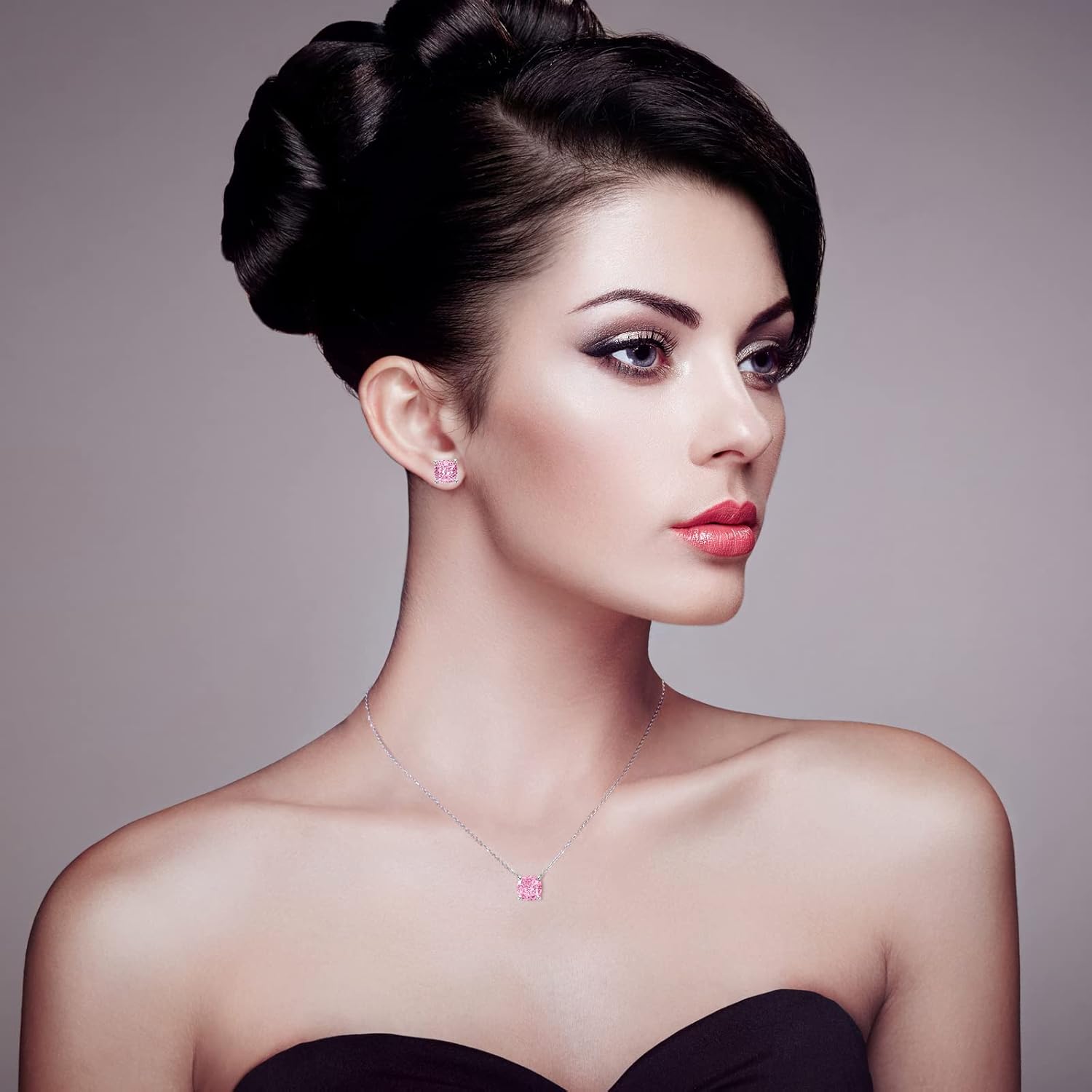 18K White Gold Plated Round Square Clear Cubic Zirconia Stud Earrings, 925 Sterling Silver 3-10 Carat Simulated Diamond CZ Earrings, Princess Radiant Cushion Oval Cut Hypoallergenic Studs for Women - Image 4