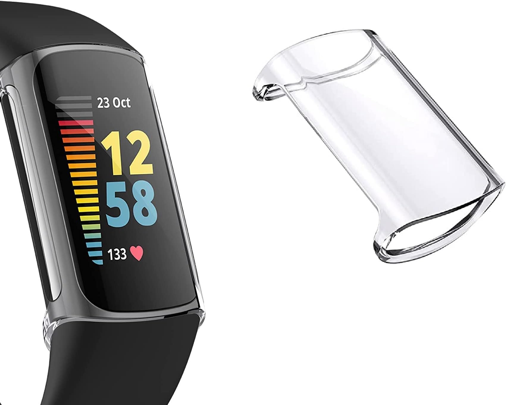 Case for Fitbit Charge 5 / Charge 6, Soft TPU Cover for Fitbit Charge 6 / Charge 5 with Full Protection (Transparent)