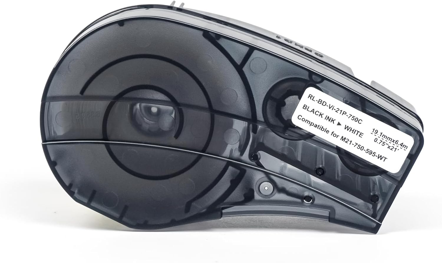 Replacement Label Tape Compatible for M21-750-595-WT, All-Weather Vinyl Label for M210, M210-LAB, M211 and BMP21-LAB Printers,Black on White,0.75" Width 21' Length