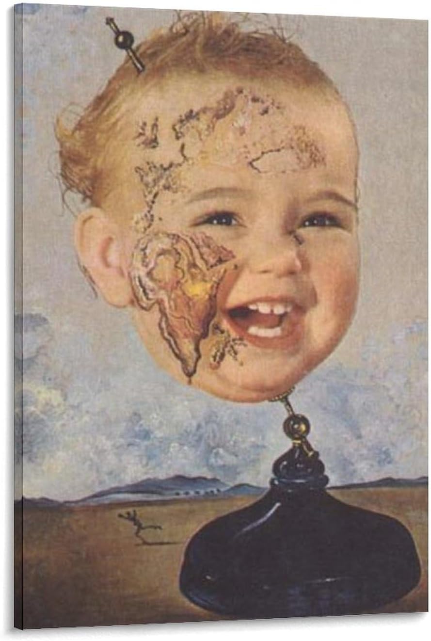 Baby Map of The World Salvador Dali Poster Gifts Canvas