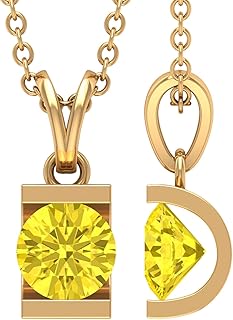 Ciondolo a forma di tensione, collana con ciondolo unisex, collane con pietre preziose per le donne, 14K Oro massiccio