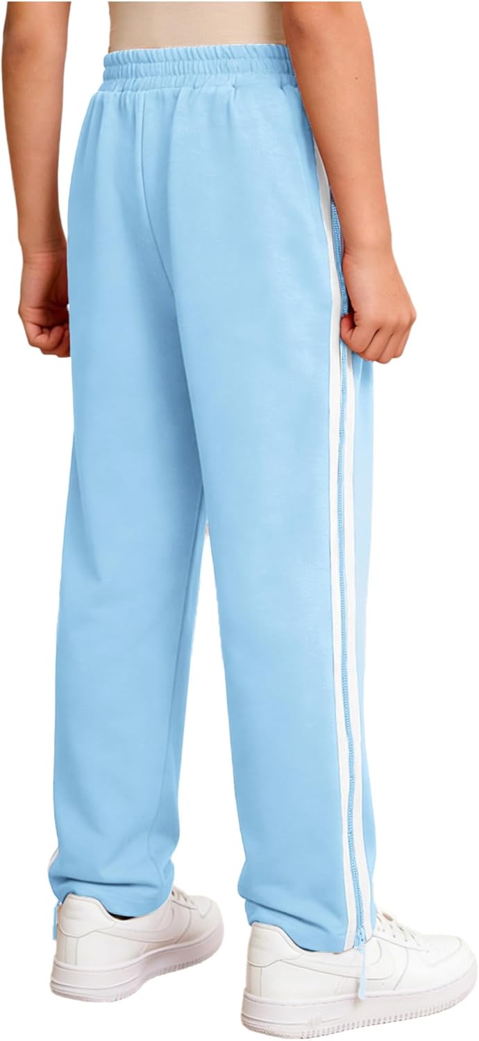 YiZYiF Kids Boys Double Side Zippers Pants Basketball Tear Away Trousers Athletic Volleyball Joggers Sweatpants