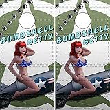 Speed Demon Hot Rod Shop Cornhole Board Wraps ~ Bombshell Betty Cornhole Wraps American WWII Nose Art Pinup Girl ~ Laminated Vinyl Graphic Decal Sheets (Set of 2) CHB