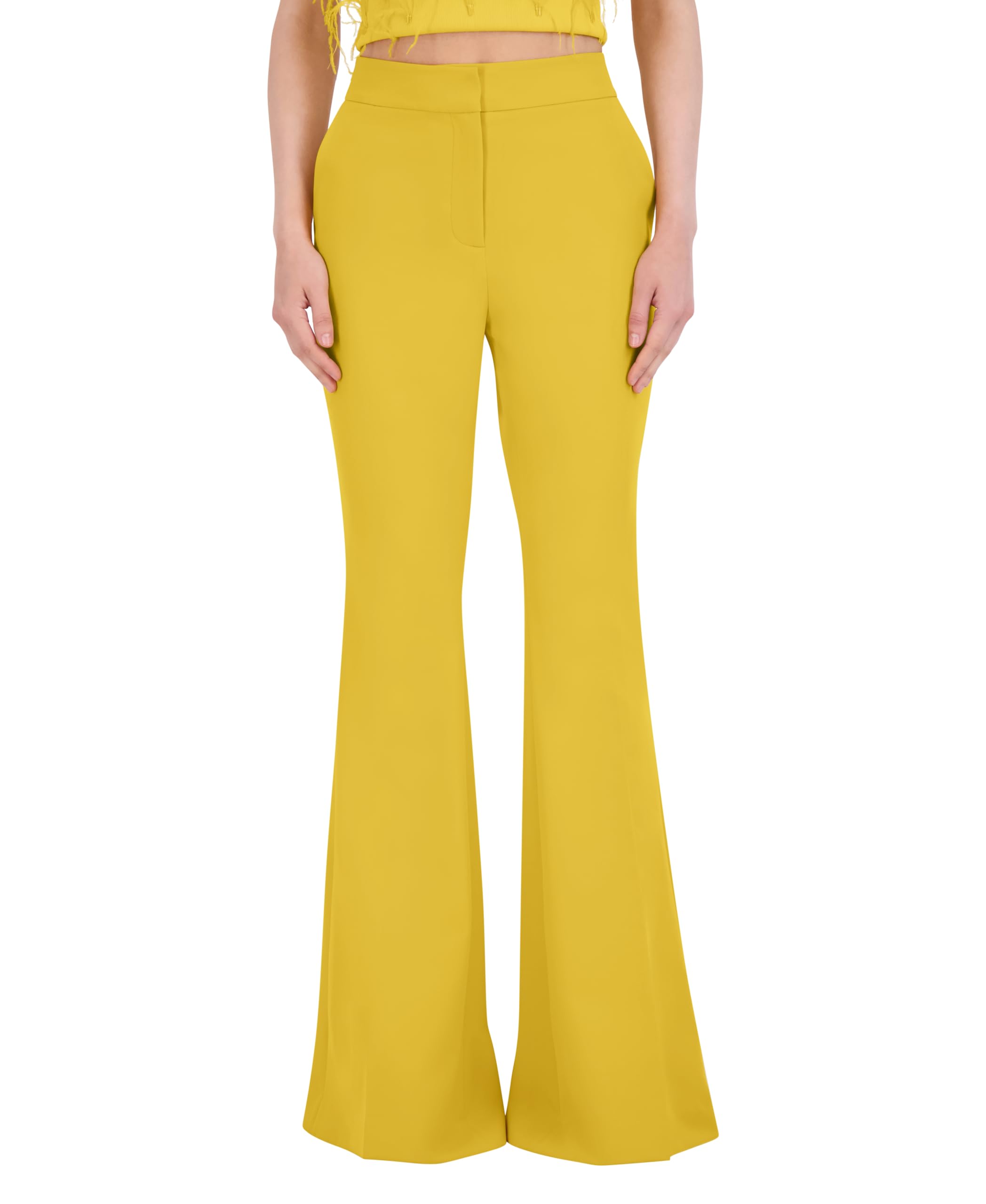BCBGMAXAZRIA Womens Woven Flare Pants