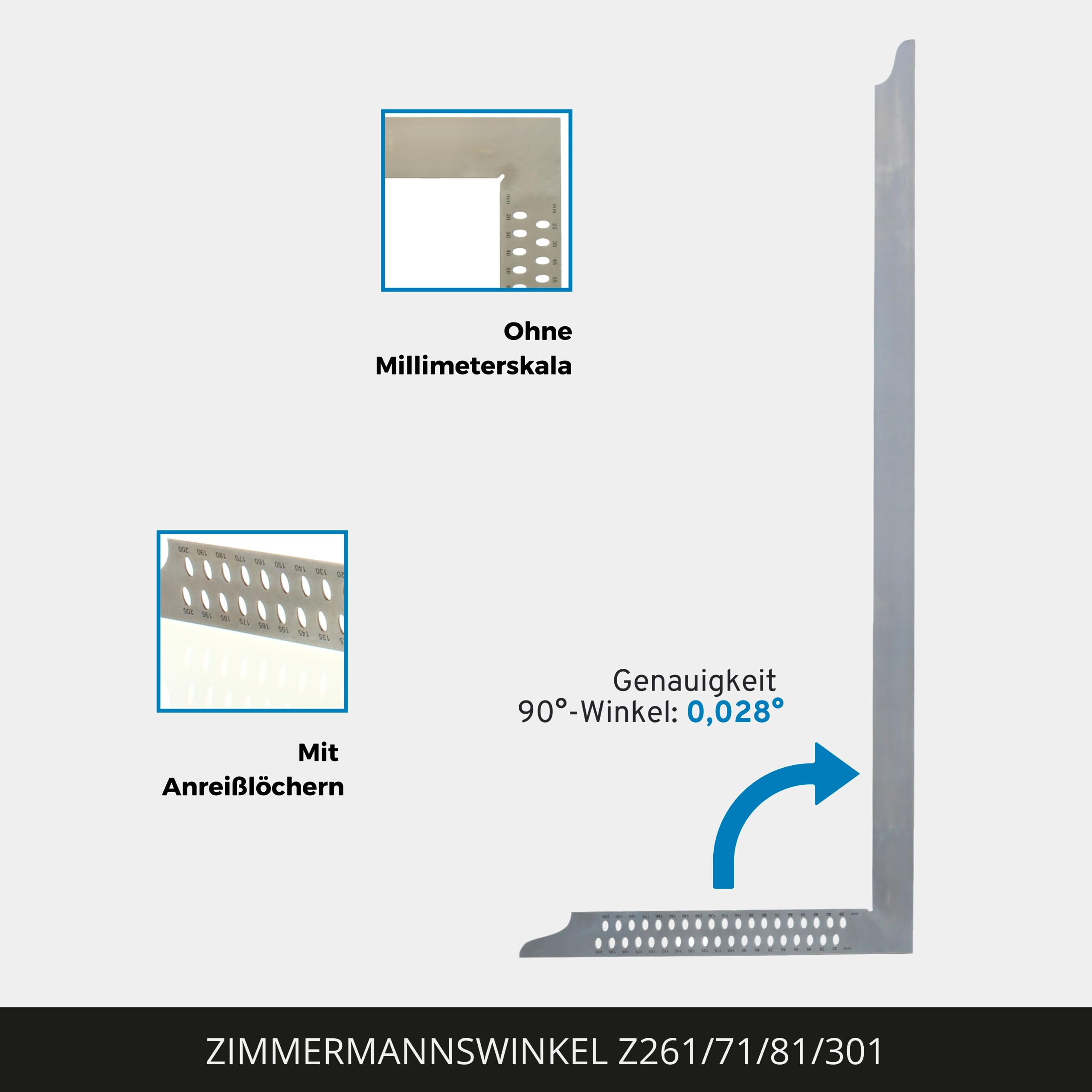 Kwadrat hedu zn 700 mm stolarz z otworami do znakowania