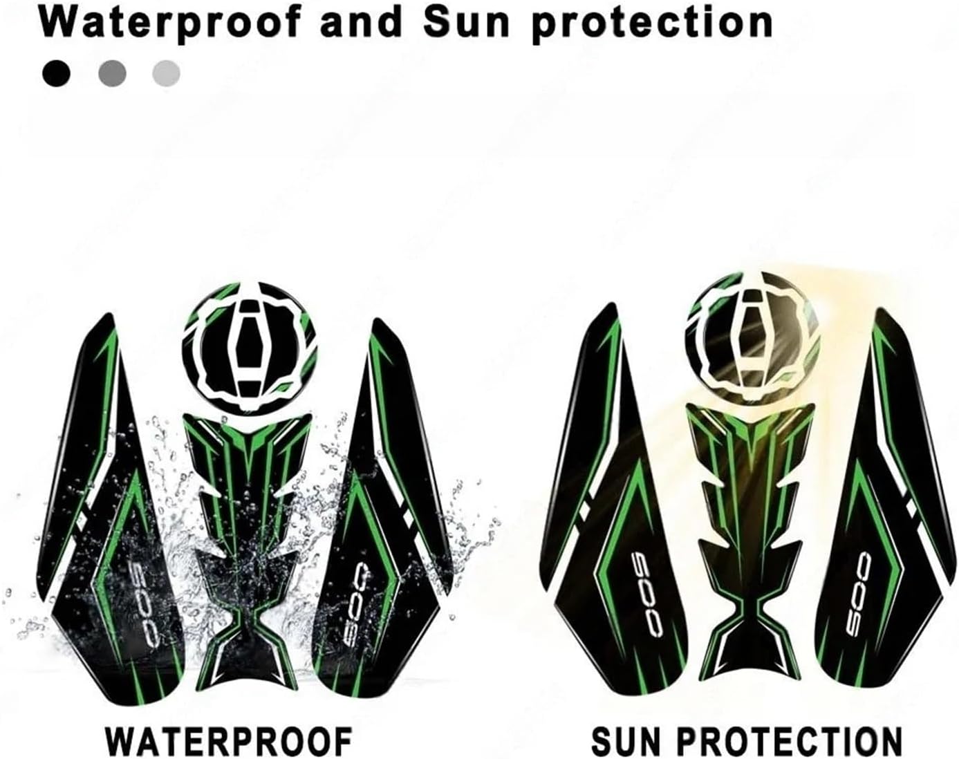 Motorbike Tank Pad For KA&WASAKI NI&NJA 500 NINJA500 Z500 2024 3D Gel Resin Sticker Kit Motorcycle Oil Side Tank Pad Protective Stickers