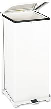 Rubbermaid Commercial Products Defenders Biohazard Step-On Trash Can 13-Gallon White Square Steel Waste Disposal in Doctors Office/Hospital/Medical/Healthcare Facilities