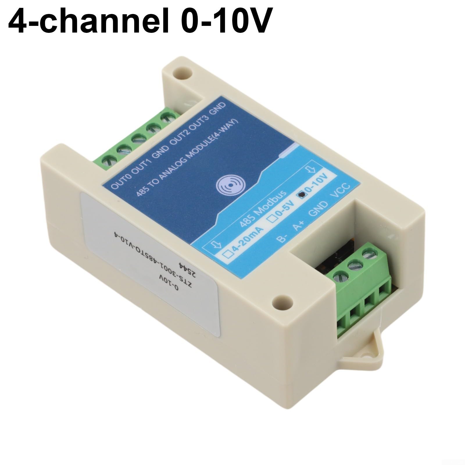 Convertitore di segnale da RS485 ad analogico con uscita a 2 o 4 canali per sistemi di automazione industriale Modbus RTU (4 canali 0-10V)