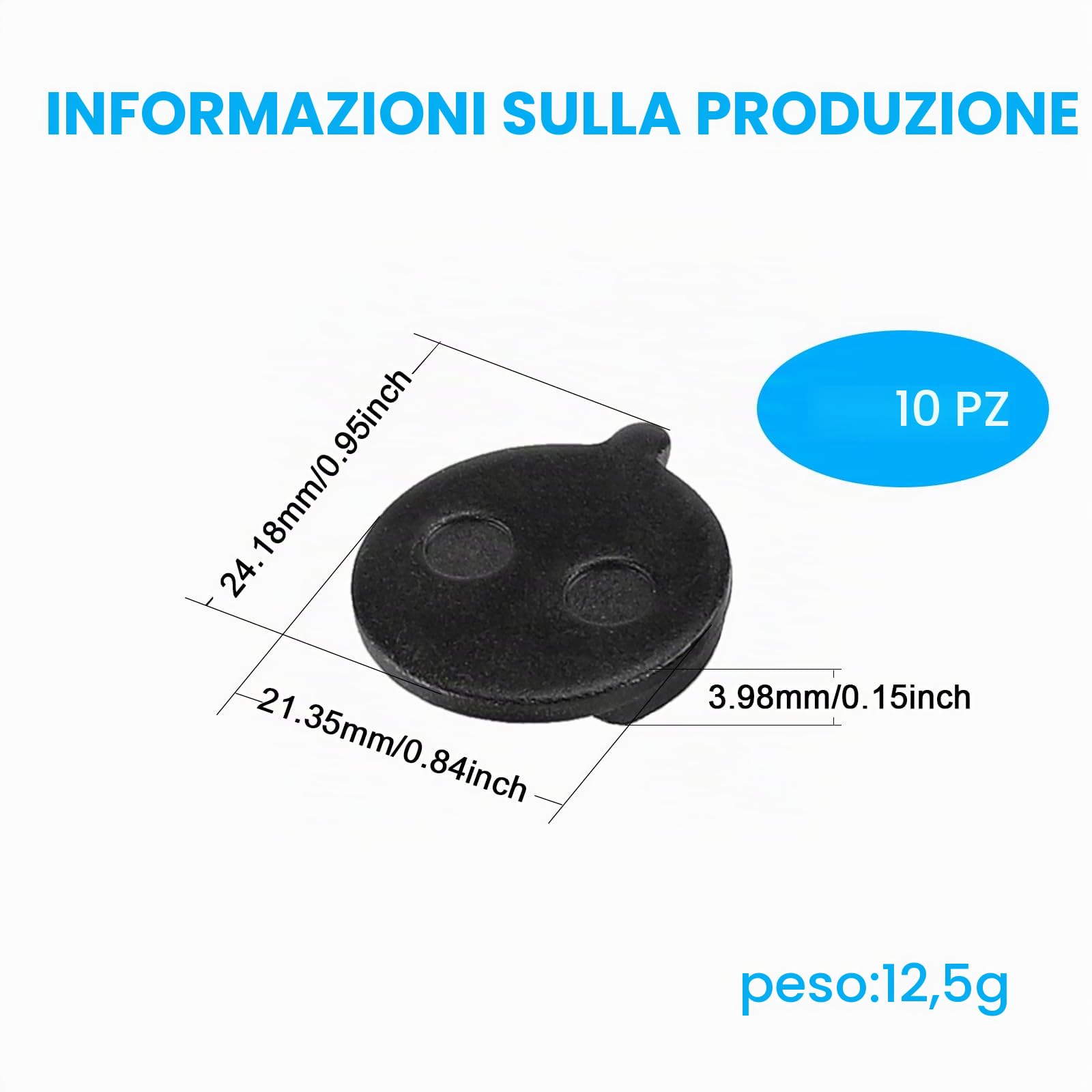 5 Coppie Pastiglie Freni a Disco Rotondo, Sostituzioni di Pattini Freno per Bici da Montagna, Parti Freni in Semi-Metallico per Bicicletta, Kit di Ricambio Pastiglie di Attrito per Scooter Elettrico